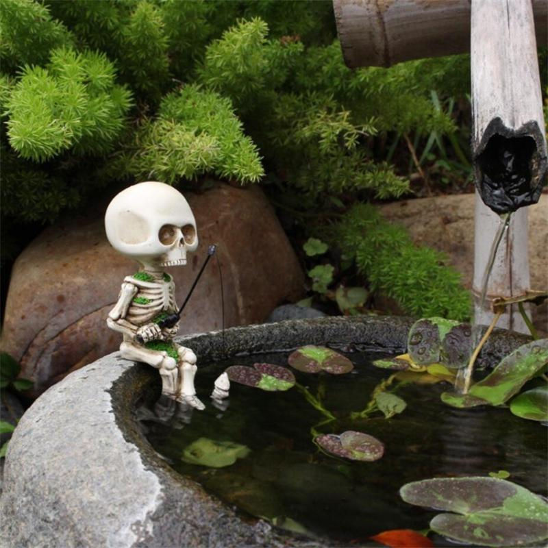 Chenxiaogang Skelett-Angelsitter-Statue aus Kunstharz in Weiß zur Dekoration für Haus und Garten - Bild 7