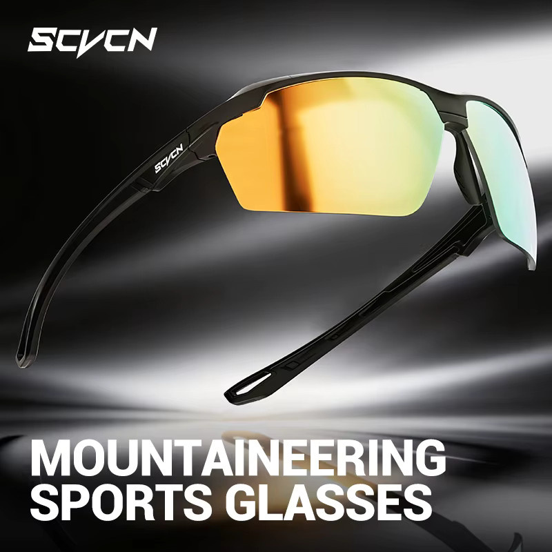 SCVCN Sportsonnenbrille Herren, Vollrand, Schwarz, Kunststoff - Bild 4