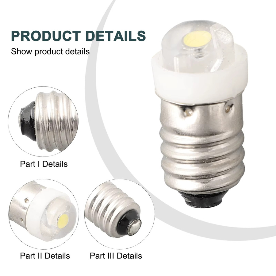 TOOPRE LED Ersatzlampe E10 für Taschenlampen und Instrumente 0,5W - Bild 2