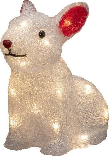 Konstsmide Acryl-Figur Hase in Weiß mit warmweißem LED-Licht für Weihnachten und Winter - Bild 1