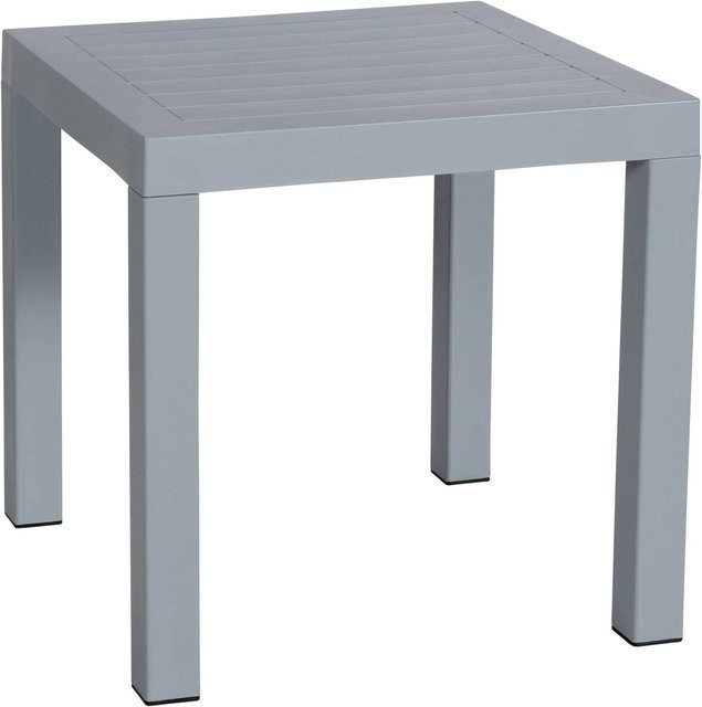 DELUKE Beistelltisch TYRA quadratisch aus Kunststoff in Grau, B/T/H: 45 x 45 x 45 cm - Bild 1