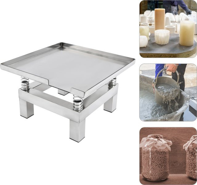 CNCEST Beton-Vibrationstisch aus Edelstahl in Silber und Grau, Schüttelvibrator mit 3000–3600 U/min, 50 W, 220 V, Breite: 35 cm, Tiefe: 35 cm - Bild 1