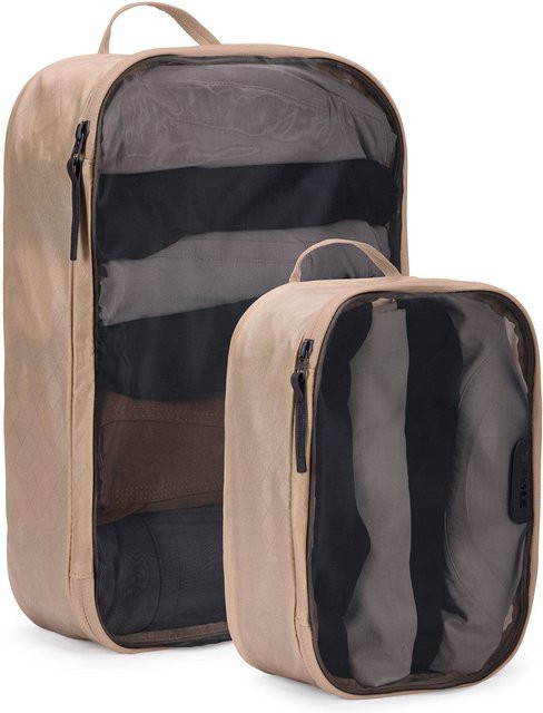 Thule Packing Cube Set aus Stoff in Beige mit Mesh-Einsätzen, Größen Small und Medium - Bild 1