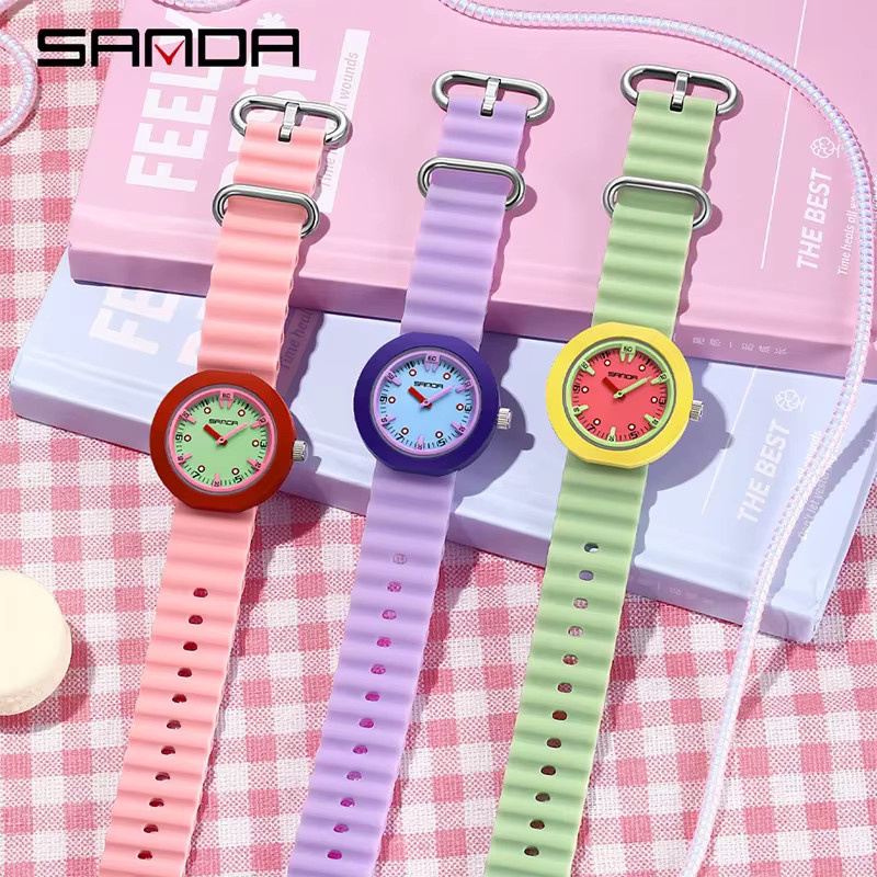 SANDA Kinder-Quarzuhr, Grün, Silikonarmband - Bild 2