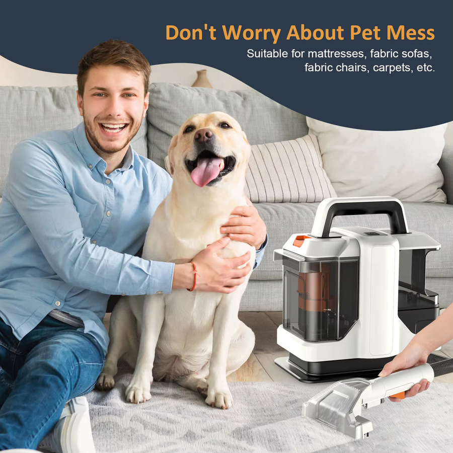 OWJHE Handheld Teppichreiniger Spot Cleaner in Weiß mit 750W und 11/15KPa Saugkraft für Sofa und Vorhänge - Bild 3