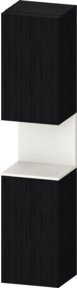 Duravit Hochschrank Qatego in Schwarz Matt mit LED-Beleuchtung und Glastüren, B/T/H: 40 x 36 x 176 cm - Bild 1