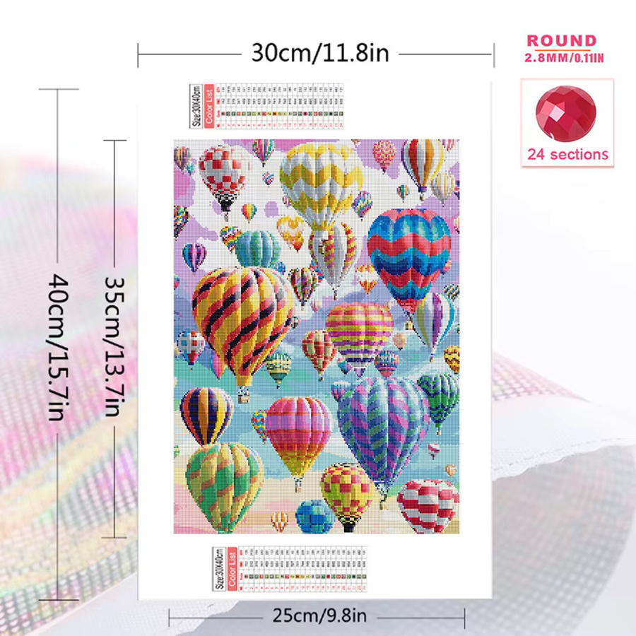 Evershine Landschaft Diamant Mosaik Heißluftballon, Malset, Bunt / Mehrfarbig - Bild 2