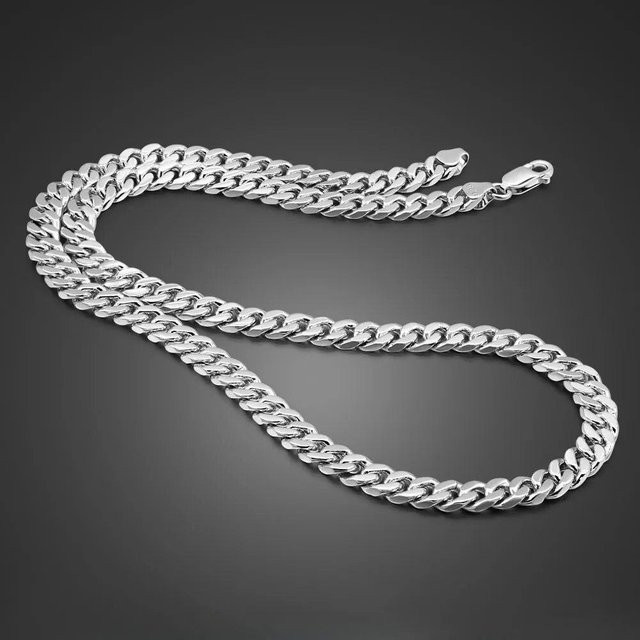 Halskette 925 Silber, Curb Cuban Link, 50 cm, Herren - Bild 1