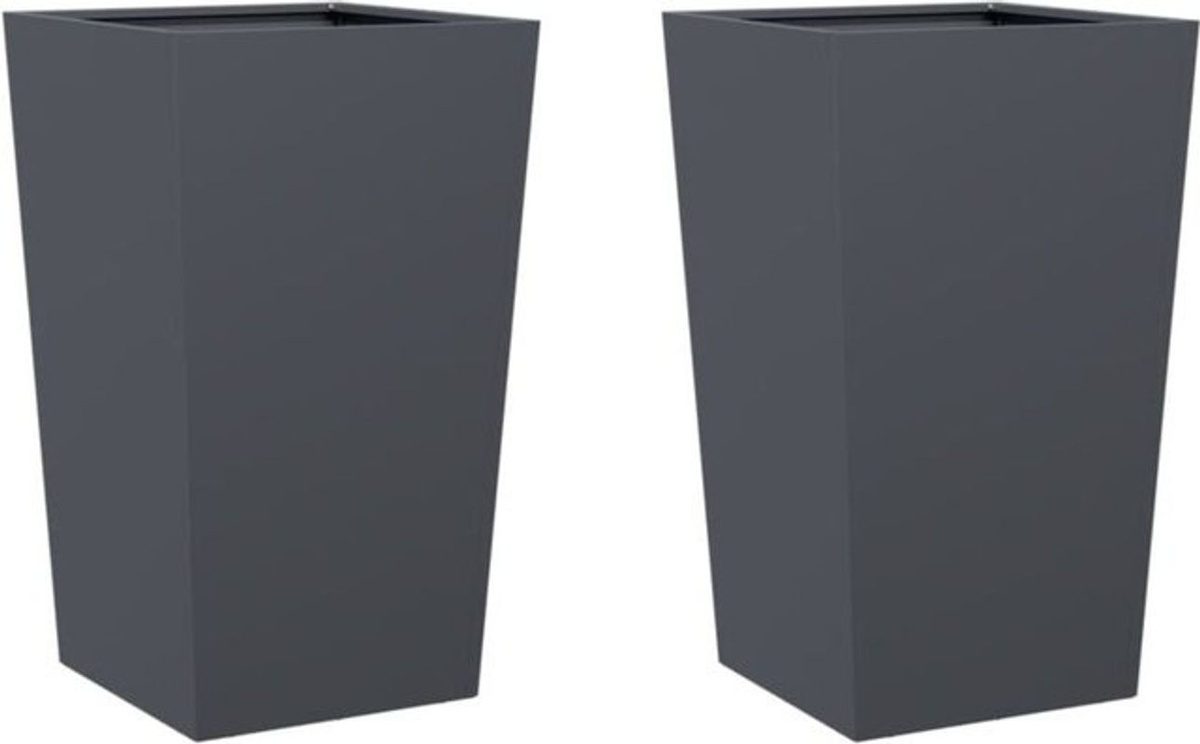 2er Set Pflanzkübel aus Stahl von VIDAXL in Anthrazit, quadratisch, B/T/H: 45 x 45 x 75 cm - Bild 1