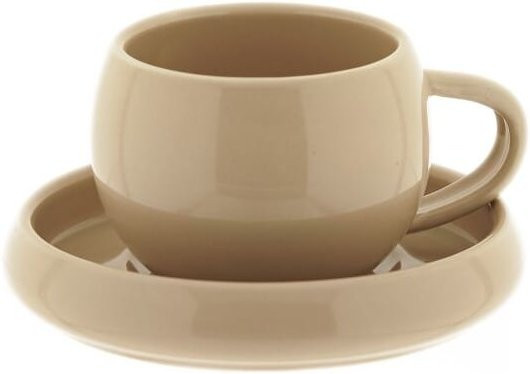Almina Lissa Bonna Biscuit Mokkatassen mit Untertellern, 12-teiliges Set aus Porzellan in Beige - Bild 1