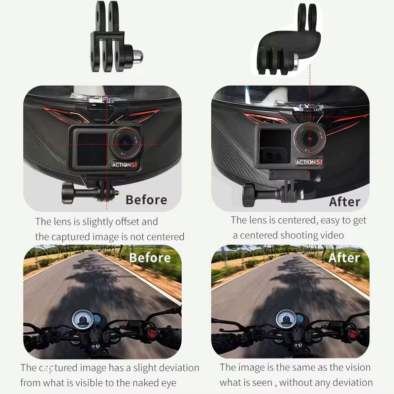 CAMSTEER Objektivwinkel-Mittelhalterungsadapter in Schwarz für GoPro, Insta360 Ace Pro2, One RS und DJI Action Kamerazubehör - Bild 6