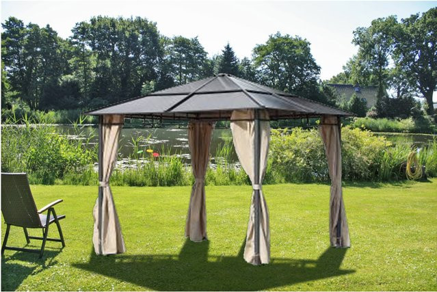 Garden Pleasure Pavillon Napa Aluminium Anthrazit/Beige B/T: 300 x 300 cm - Bild 1