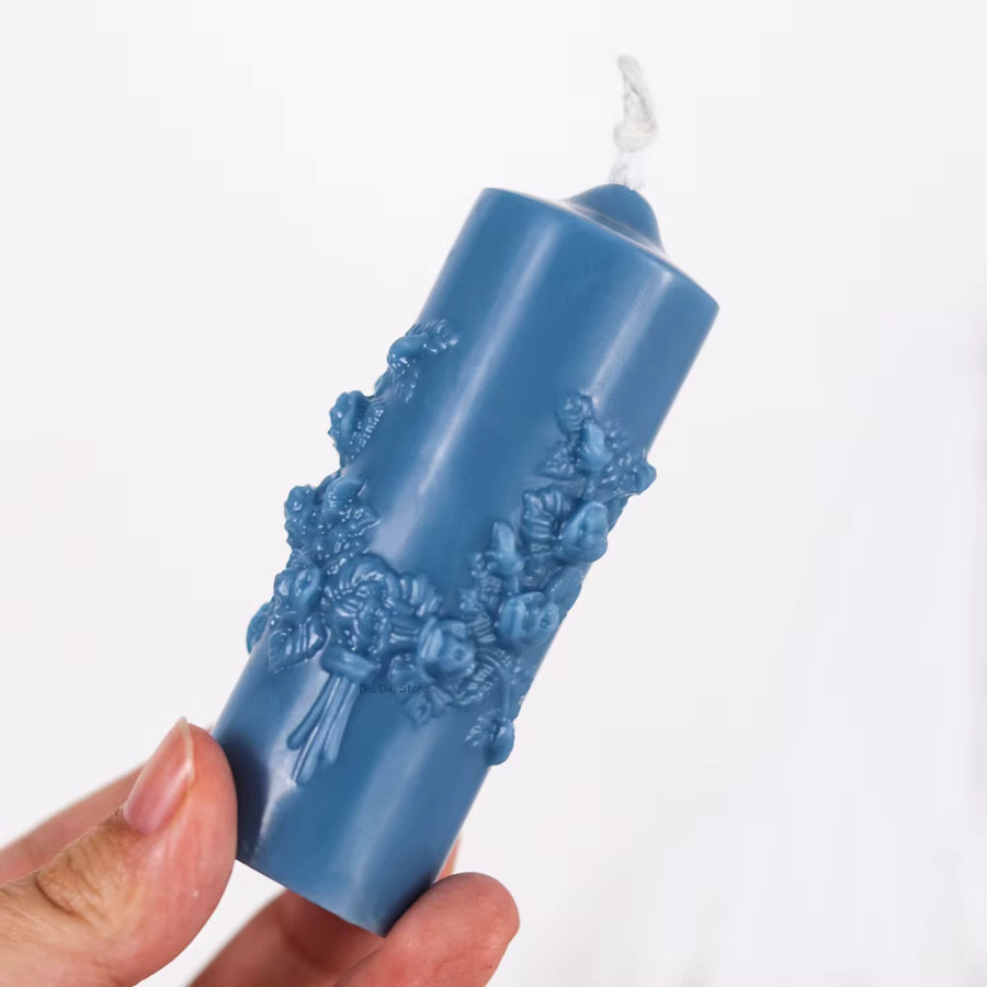 UDOCOOL Silikonform für zylindrische Kerzen und DIY-Dekorationen zur Herstellung von Blumen-Duftkerzen, Gips- oder Harz-Ornamenten - Bild 3
