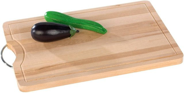 Sensation Schneidbrett aus Birkenholz mit Saftrinne und Griff, Braun, B/H/L: 45 x 30 x 2 cm - Bild 1