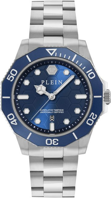 Philipp Plein Herrenuhr, Quarz, Edelstahl, Blau, 44 mm, 5 ATM - Bild 1