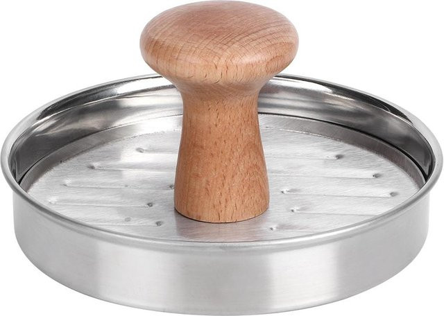 Neoglint Hamburgerpresse aus 304 Edelstahl in Silber mit ergonomischem Griff für runde Patties - Bild 1