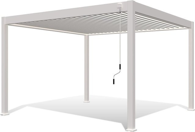 Weide Deluxe Aluminium Pavillon mit Lamellendach in Weiß, B/T: 360 x 400 cm - Bild 1