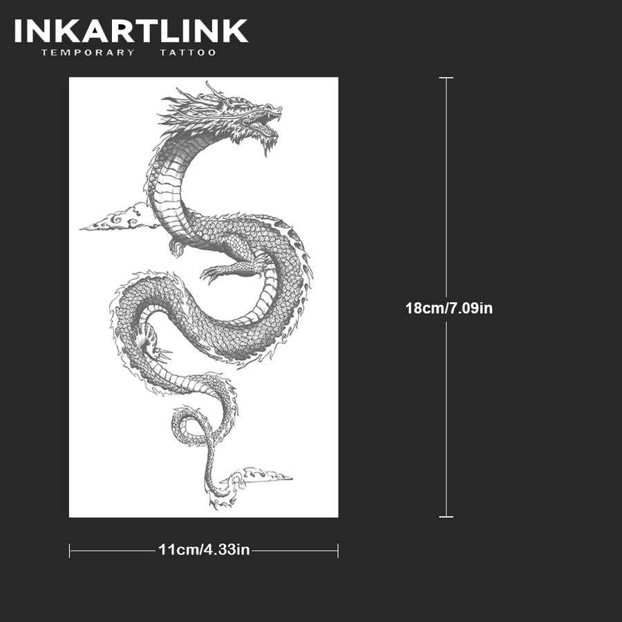 INKARTLINK Dark Dragon Tattoo Aufkleber, Temporäres Tattoo - Bild 4