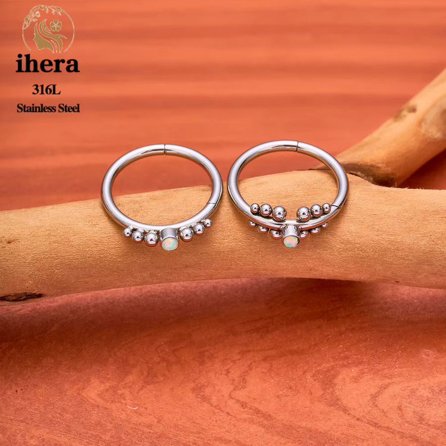 ihera Nasenring Edelstahl, Opal, Unisex - Bild 2