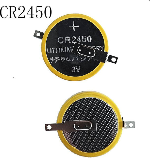 Xinislng CR2450 Lithium-Batterie mit 180 Grad Schweißkontakten, 2er-Set, 3V für Zugangskarten - Bild 1