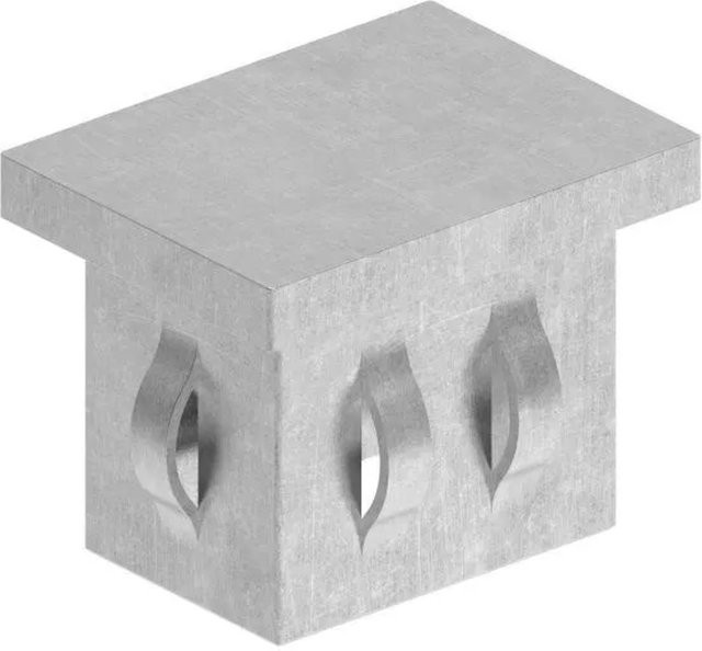FeNau Stahleinschlagkappe Roh für Rechteckrohr 40 x 30 mm, Farbe: Silber, Material: Stahl - Bild 1