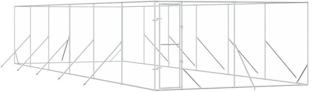 vidaXL Outdoor-Hundezwinger aus verzinktem Stahl in Silber, B/T/H: 12 x 4 x 2 m - Bild 1