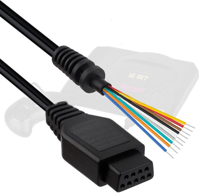 OULLX Verlängerungskabel für Sega Genesis 2 und Mega Drive 2 mit 9 Pin Anschluss - Bild 1