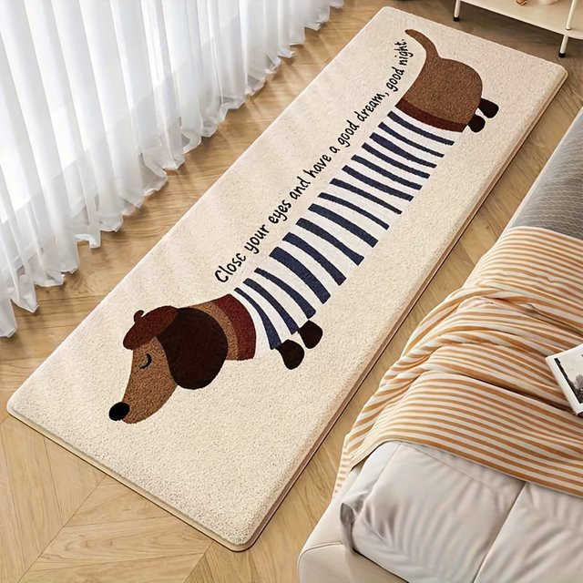 VIKAMA Hundeteppich mit Tier-Motiv, gestreift, Mehrfarbig, B/T: 120 x 40 cm - Bild 1