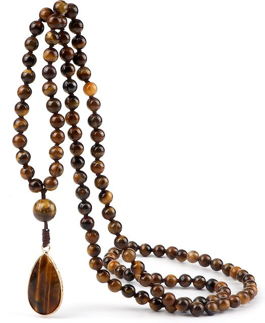Reliatonny Halskette, Tigerauge, Onyx, Perlen, Unisex - Bild 1