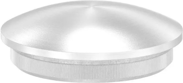 FeNau Einsteckkappe aus V2A Edelstahl in Silber für Rohre mit Ø 33,7 mm und 2,0 mm Wandstärke, gewölbt zum Einschlagen - Bild 1