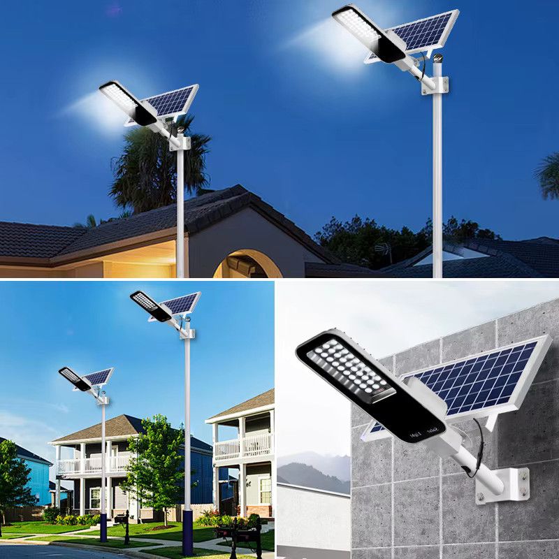 YQCHEZI Solar-Straßenlaterne mit integrierter LED und Fernbedienung, wasserdichtes Garten-Flutlicht in Cool Daylight 6500 K - Bild 5