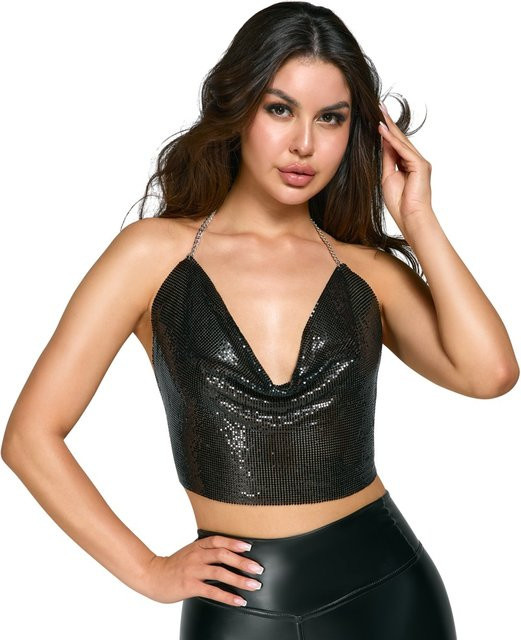 Cottelli ACCESSOIRES Metallic-Top mit Wasserfall-Ausschnitt - Bild 1