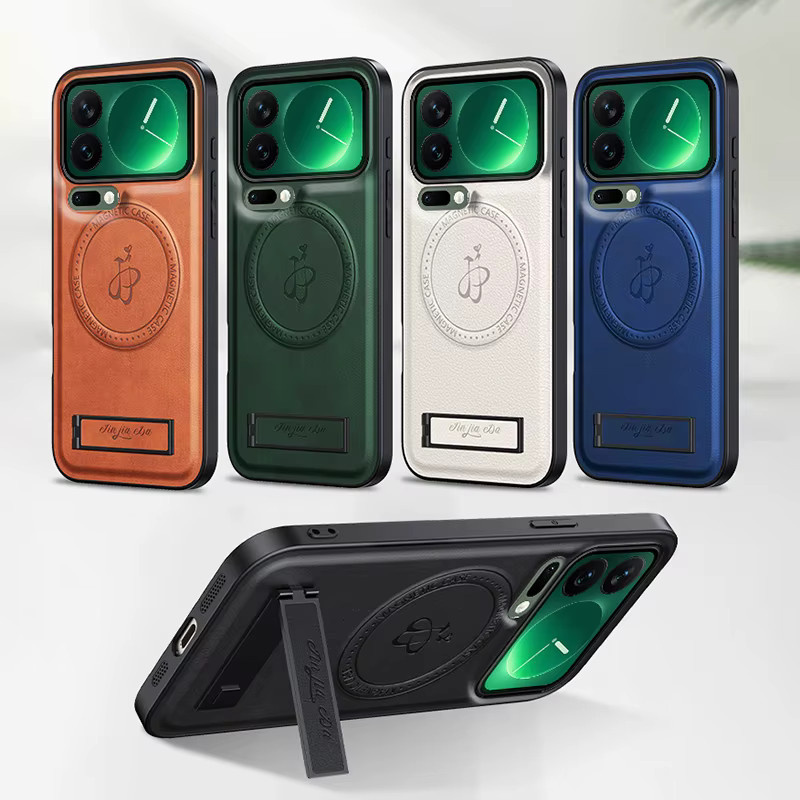 Xiaomi Mi 17 Pro Max 17 Pro Luxus PU-Lederhülle mit MagSafe-Ladefunktion, Magnetständer und Kameraschutz in Grün - Bild 5