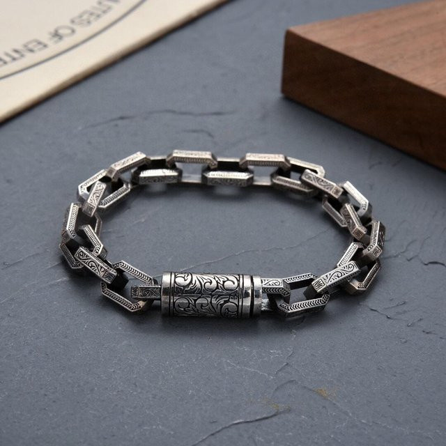Wucifang Jewelry Armband, 925 Silber, grau, Unisex - Bild 1