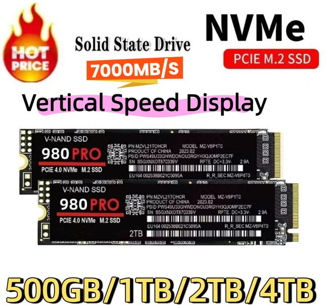 Samsung 980 Pro NVMe M.2 SSD PCIe Gen4 X4 mit 3D TLC NAND in Schwarz - Bild 1