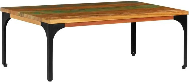 vidaXL Couchtisch aus Massivholz im Industrial Design, Farbe Braun/Mehrfarbig, B/T/H: 100 x 60 x 35 cm - Bild 1