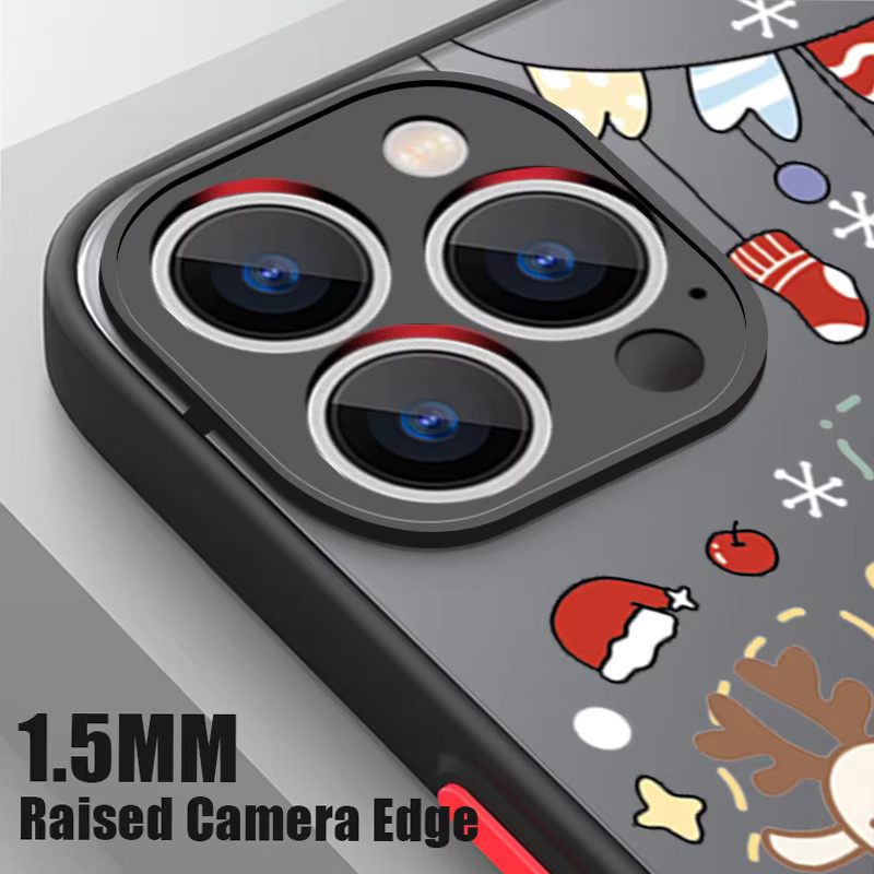 YISHANGOU Magnetische Handyhülle mit Weihnachtsmuster für iPhone 16 15 14 13 12 Pro Max Plus, stoßfeste matte Acryl-Abdeckung, Multicolour - Bild 3