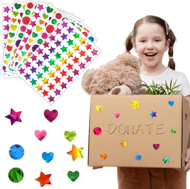 ZYF Heets Dazzling Glitter Laser Aufkleber, selbstklebende DIY Dekoration in Multicolour für Tagebuch und Planer - Bild 1