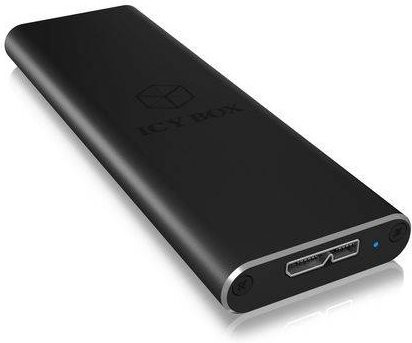 ICY BOX IB-183M2 M.2 SSD Festplatten-Gehäuse in Schwarz mit USB-A und USB-C Anschlüssen - Bild 1