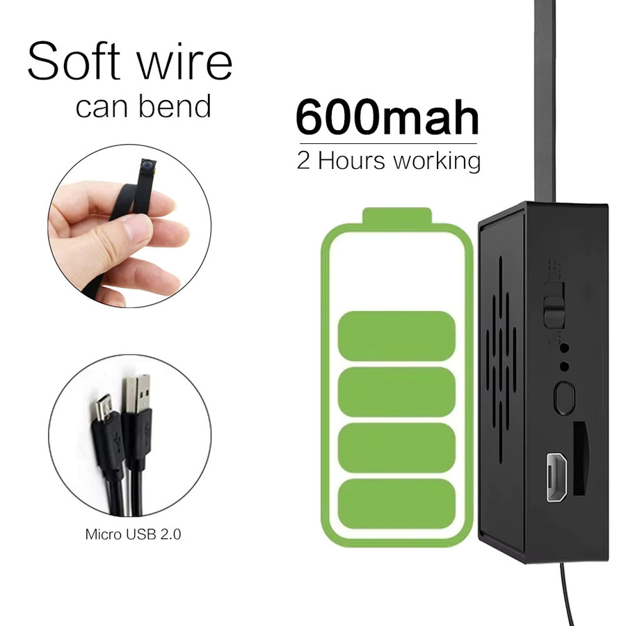 DEROX Mini-Kamera mit WLAN und HD 1080P, Smart Home Sicherheitskamera mit Bewegungserkennung und 4K-Funktion, Schwarz - Bild 2