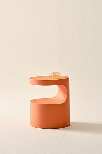 Jotex Beistelltisch PICTON rund aus Metall in Orange, Durchmesser: 40 cm, Höhe: 48 cm - Bild 1