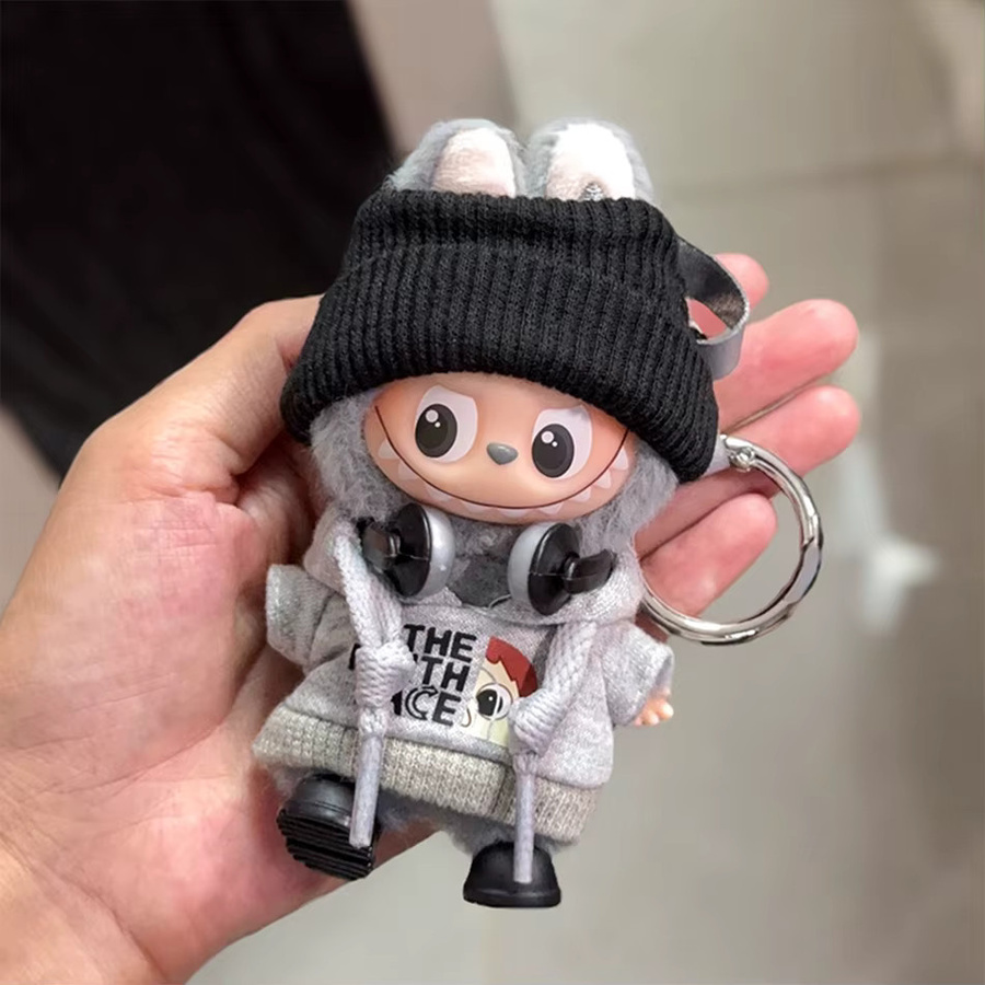 EVANOVM Labubu Plüsch Puppe Kleidung Mode Hoodie Hosen Set, Zubehör - Bild 2