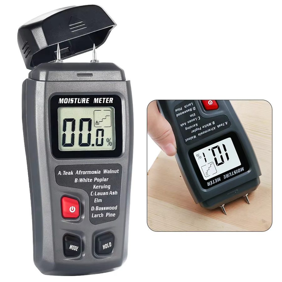 SNAKOL EMT10 Digitales Holzfeuchtigkeitsmessgerät mit großem LCD-Display zur präzisen Bestimmung der Holzfeuchtigkeit - Bild 2