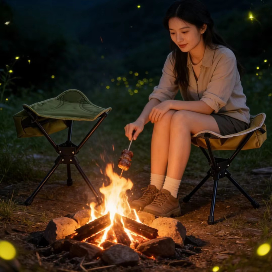 WESTTUNE 360 Grad drehbarer Campinghocker, ultraleichter klappbarer Dreifuß-Sitz für Outdoor, Wandern und Angeln, Farbe: Grün - Bild 5