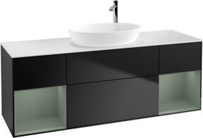 V&B Waschtischunterschrank Finion in Blau lackiert, Breite: 160 cm, Tiefe: 50,1 cm - Bild 1