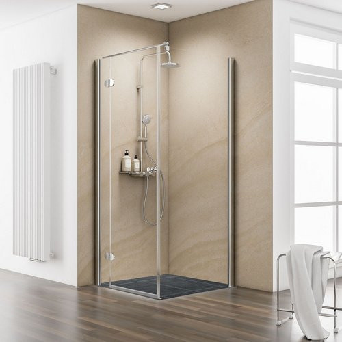 Schulte Eckdusche Masterclass in Silber mit Chromoptik, B/T: 90 x 90 cm, Höhe: 200 cm - Bild 1