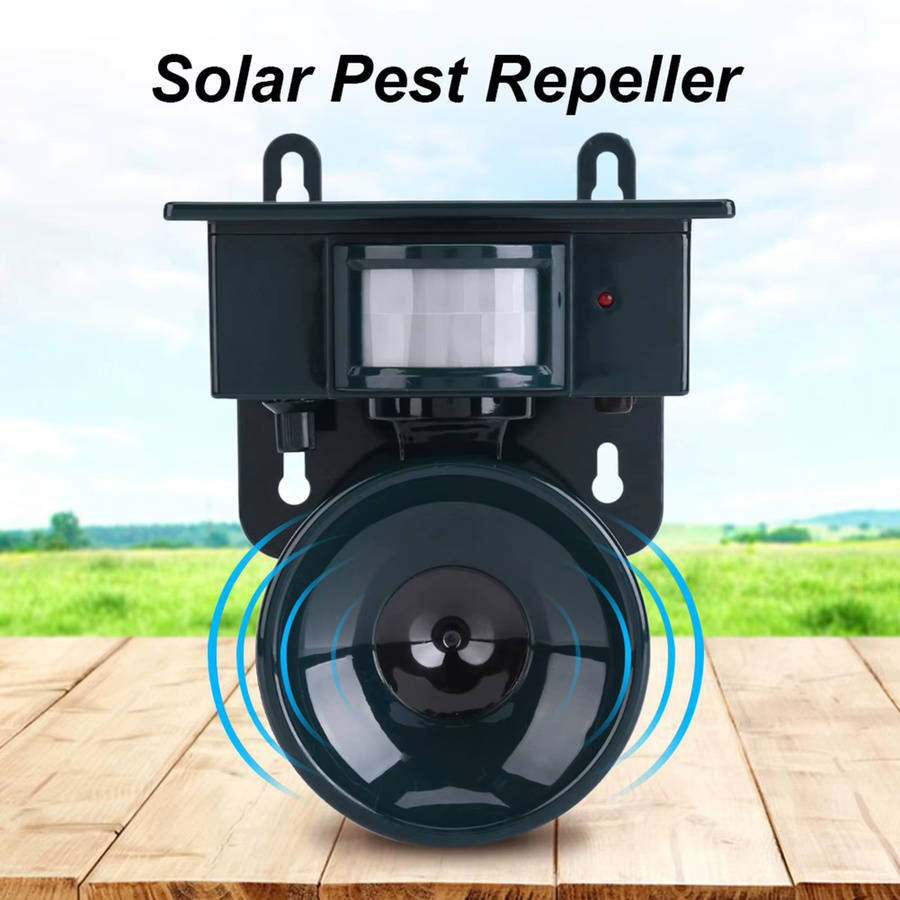 NUOYING Solarbetriebener Ultraschall-Schädlingsvertreiber mit PIR-Bewegungssensor gegen Vögel, Hunde, Katzen und Mäuse - Bild 2