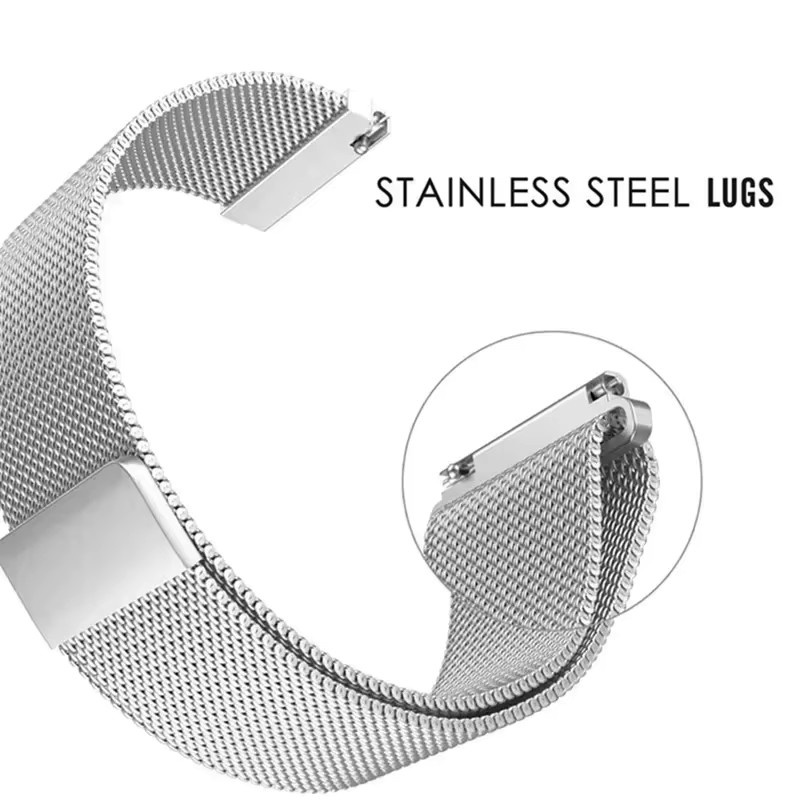Hiyii Uhrenarmband Milanaise, Edelstahl, Silber, Unisex, 22mm - Bild 2