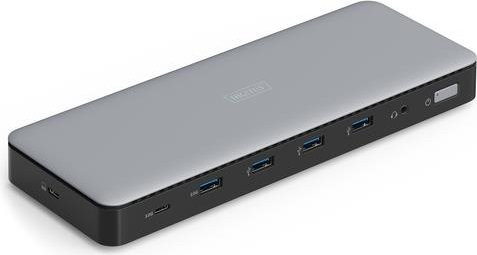 DIGITUS USB-C Dockingstation mit 2 x DisplayPort, 3 x HDMI, 1GbE Ethernet und 150 Watt in Schwarz/Grau (DA-70918) - Bild 1