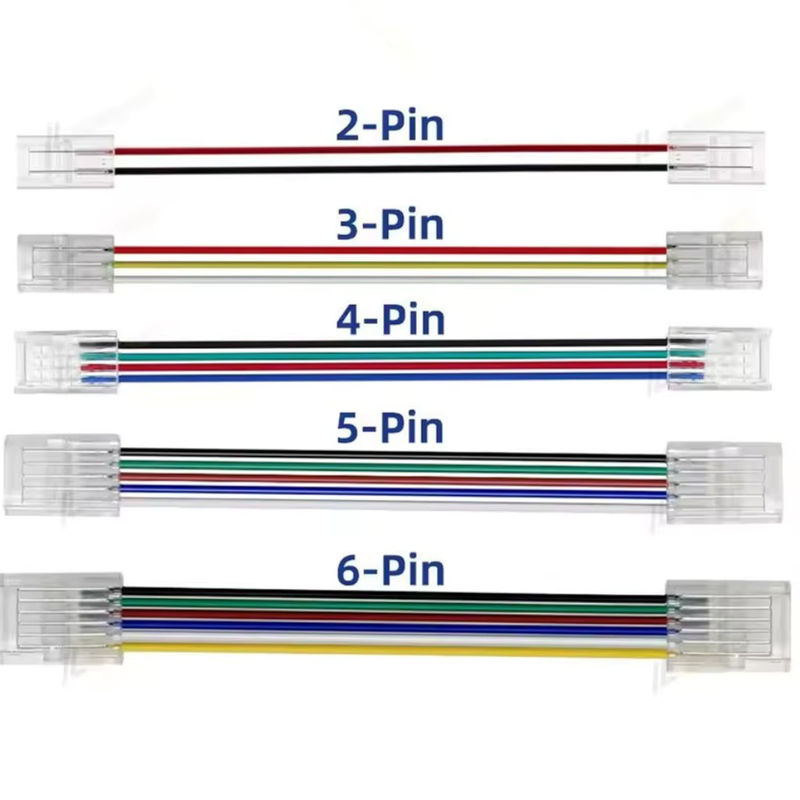 YSRSAI 10er Set LED Streifen Schnellanschlüsse für 2/3/4/5/6 Pin SMD LED Leisten, transparente Kunststoff-Verbindungsteile für 8mm, 10mm und 12mm Breite - Bild 2
